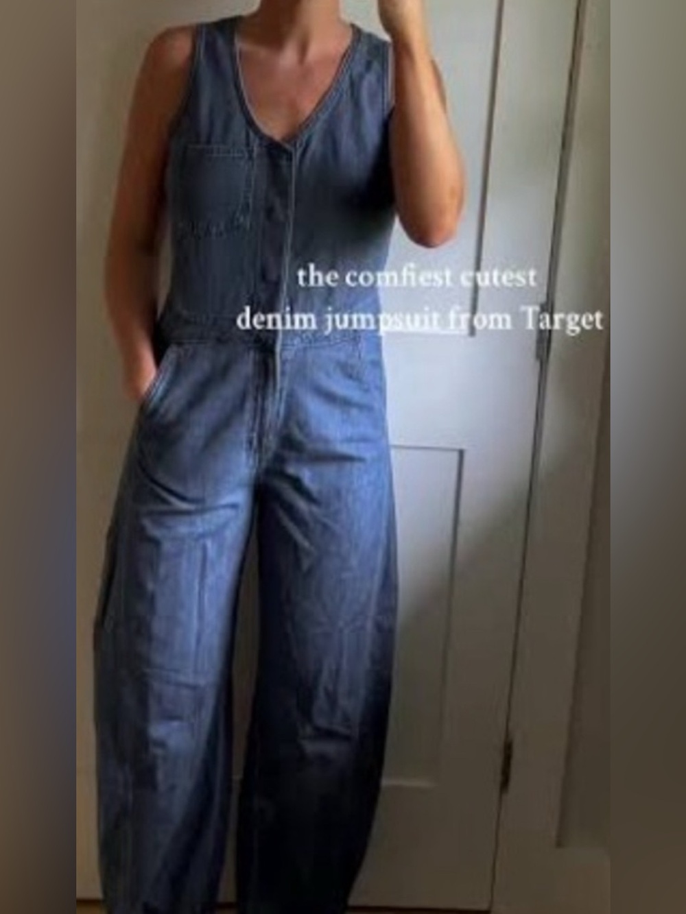 Universal Thread Blue Denim Jumpsuit Romper - Picture 2 of 7